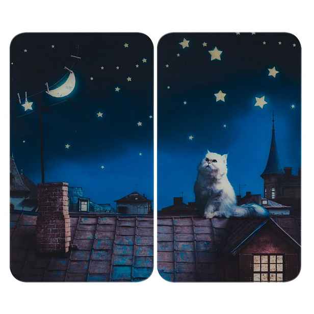 Kryty na sporák v sadě 2 ks z tvrzeného skla 30x52 cm – Maximex