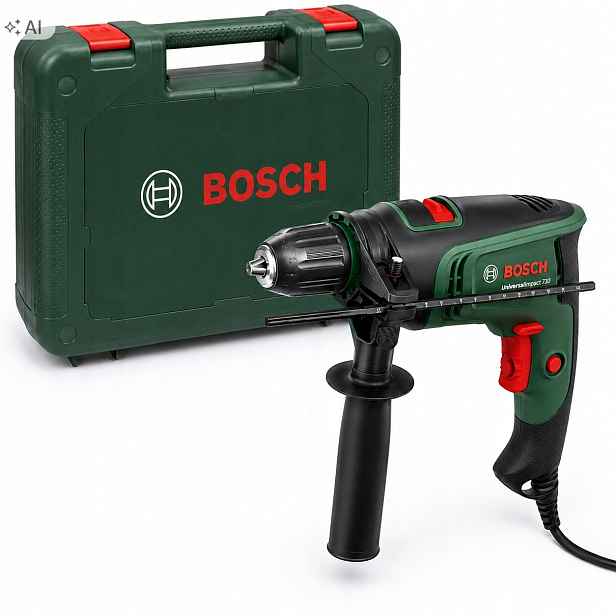 Příklepová Vrtačka Bosch Universalimpact 730 730W 48000 Příklepů Kufr