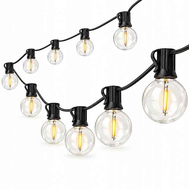 Solární zahradní girlanda Led řetěz 15 m 15xE12 2700K Ovladač IP44