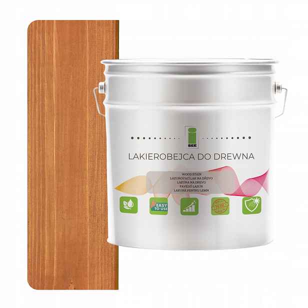 Lak na dřevo teak hydrofobní bez zápachu, satén 3v1 2,5L D040