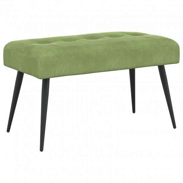 vidaXL Lavice s knoflíkovým prošíváním Světlá zelená 80 x 40 x 46 cm