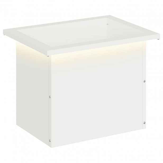 vidaXL Zahradní truhlík s LED osvětlením Bílá 30 × 40 × 30 cm Ocel
