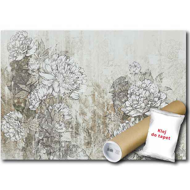 Vinylová Fototapeta Květiny Rostliny Pivoňky Vintage Retro 152x104