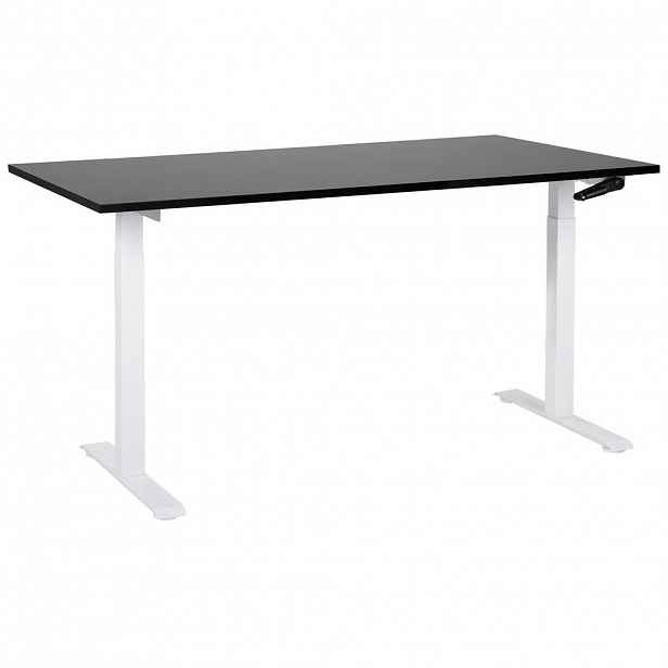 Beliani VÝŠKOVĚ NASTAVITELNÝ Psací stůl Manuell 160/72 cm Černý Destin III