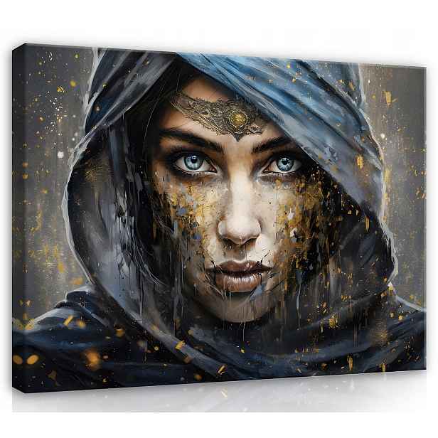 Obraz Na Plátně Plátno 70x50 Portét Tvář Žena Zlato Fantasy