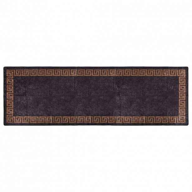 vidaXL Koberec pratelný 80 x 300 cm černý a zlatý