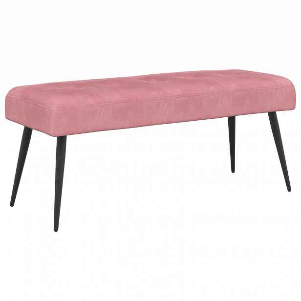 vidaXL Lavice s knoflíkovým prošíváním Růžová 80 x 40 x 46 cm Samet