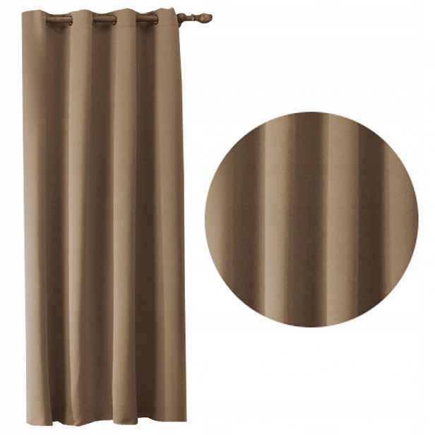 zatemňovací závěs Blackout 145x245 výška, silné závěsy, barva Cappuccino
