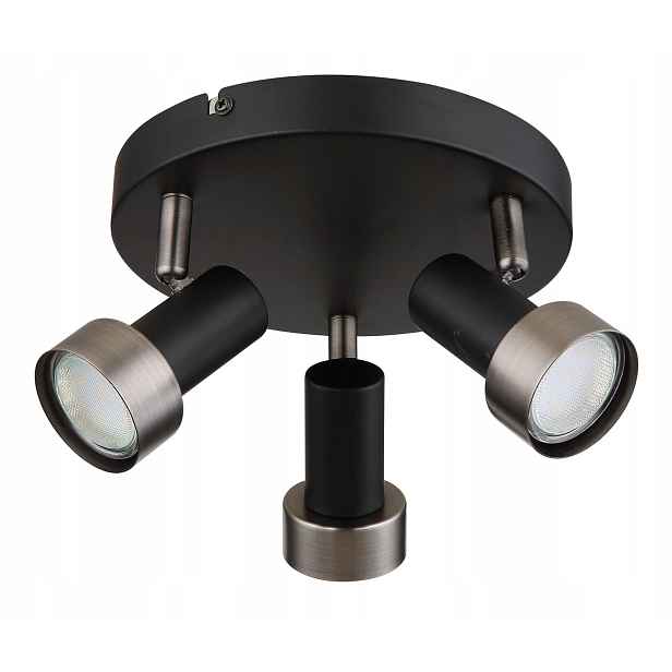 Stropní svítidlo kulatá 24 cm černá 3 nastavitelné reflektory Rabalux