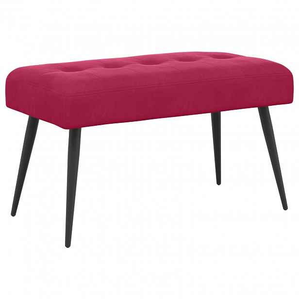 vidaXL Lavice s knoflíkovým prošíváním Víno Červené 80 x 40 x 46 cm