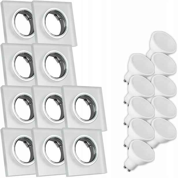 10X Skleněná Lampička Moderní Svítidlo Čtverec Silné Sklo 10W Led Žárovka