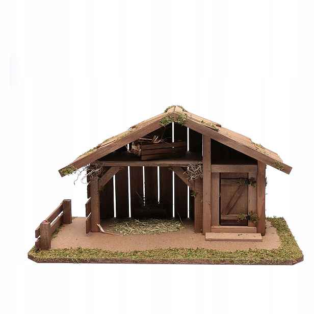 Stajenka Vánoční Betlém 55x30x29 Cm – pro postavy o výšce 11-12 cm