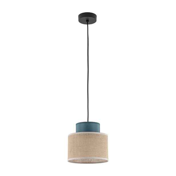 Závěsná Lampa S Osvětlením A Stínítkem Duo Juta Zelená Do Obývacího Pokoje Na E27 Tk Lighting