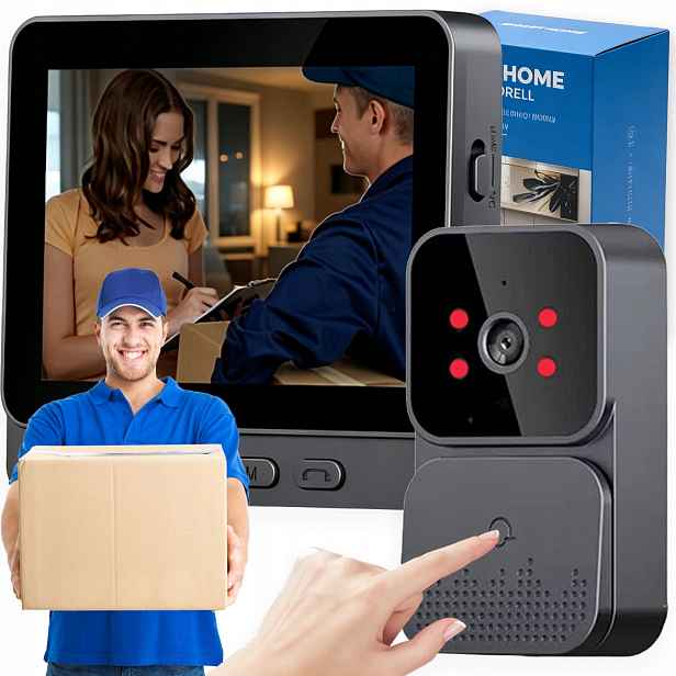 Bezdrátový Interkom LCD 4.3 Videodomofon Noční