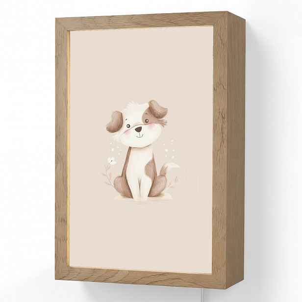 OnlyWow NÁSTĚNNÁ LAMPA Pes - skvrnitý - hnědý 20x30 cm