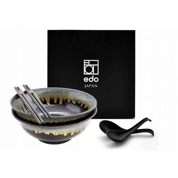 Sada 2 misek s lžícemi a paličkami Ramen Maguma 1000 ml Box