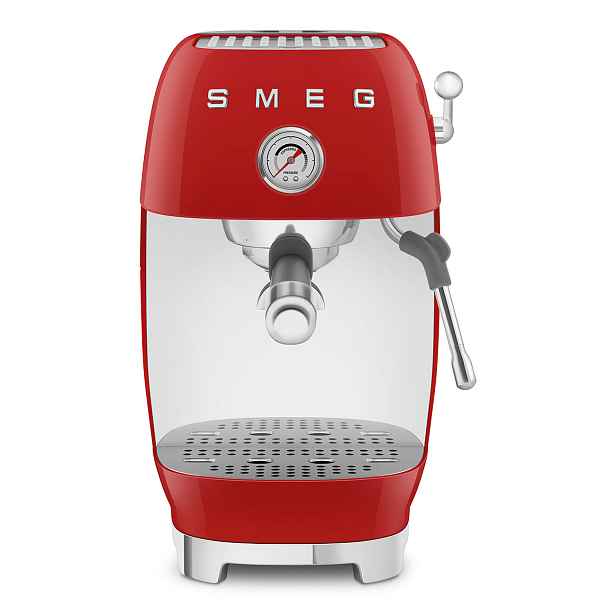 Smeg Pákový kávovar 50's Retro Style s tlakoměrem, ECF03, 15 barů, červená ECF03RDEU
