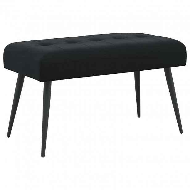 vidaXL Lavice s knoflíkovým prošíváním Černá 80 x 40 x 46 cm Samet