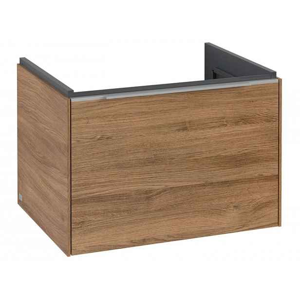 Villeroy & Boch Subway 3.0 - Umyvadlová skříňka, 62x43x48 cm, 1 zásuvka, Oak Kansas/lesklý hliník C57500RH