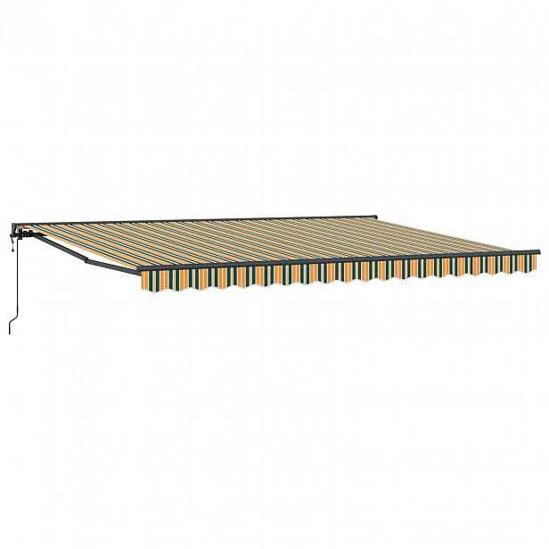 vidaXL Rám markýzy Zelená a žlutá 450 × 300 cm