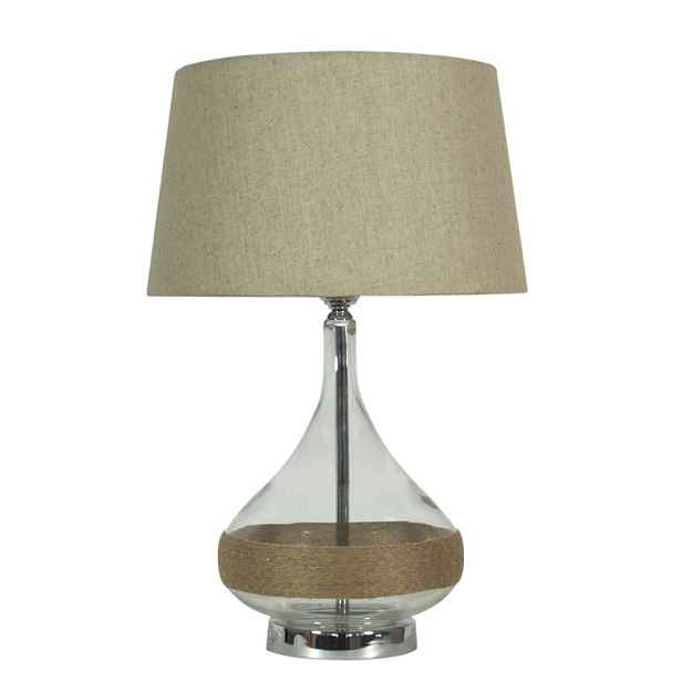 Stolní lampa béžová plátěná 40x62cm Eco