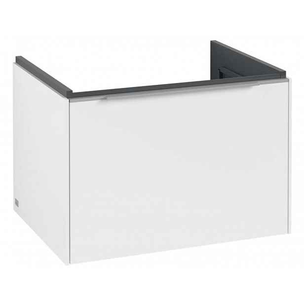 Villeroy & Boch Subway 3.0 - Umyvadlová skříňka, 62x43x48 cm, 1 zásuvka, Pure White/lesklý hliník C57500VF