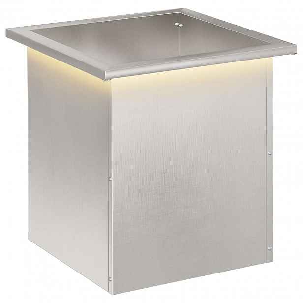 vidaXL Zahradní truhlík s LED osvětlením Stříbrná 40 x 40 x 40 cm