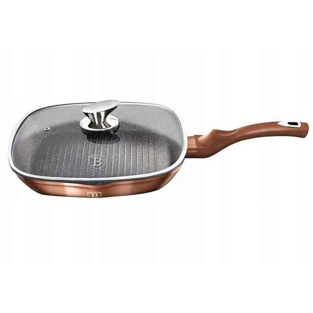 Berlinger Haus Grilovací Pánev 28 CM Granitová Rose Gold Pro Indukci, Plyn