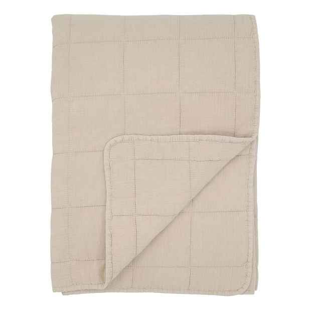 Béžový přehoz s opraným vzhledem Aix Vintage Quilt - 130*180 cm Chic Antique