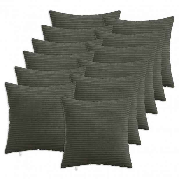 vidaXL Povlak na polštář 12 pcs HEERLEN Antracitová 50 x 50 cm
