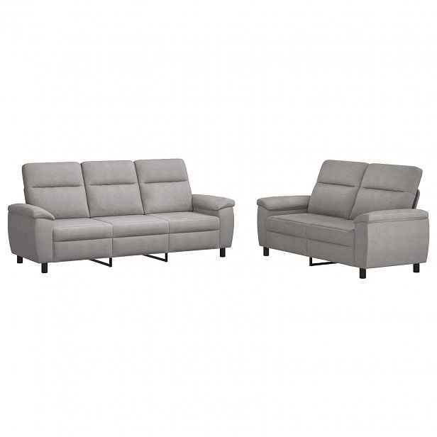 vidaXL Set pohovek 2 pcs Oblačno šedá Textil