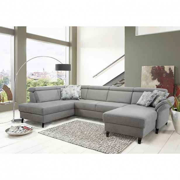 Sit & More SEDACÍ SOUPRAVA, textil, světle šedá