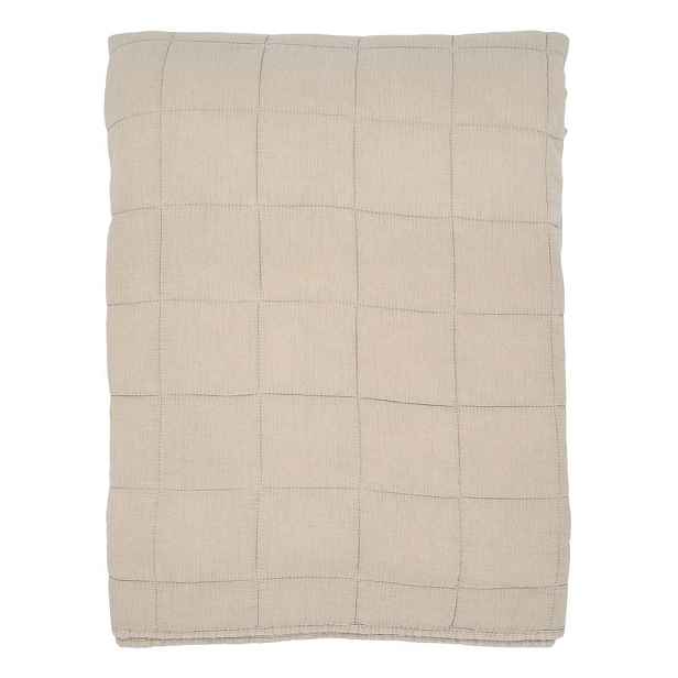 Béžový přehoz s opraným vzhledem Aix Vintage Quilt - 240*240 cm Chic Antique