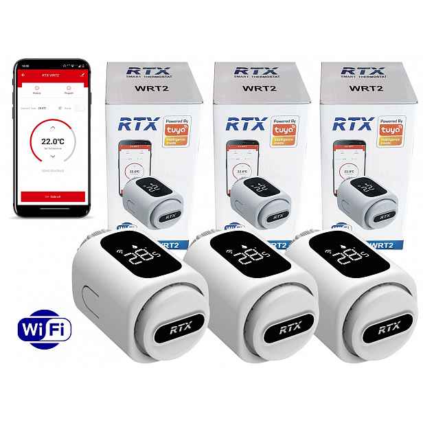 Sada 3x Termostatická Kartuše Rtx Termostat pro WiFi radiátor Tuya Smart