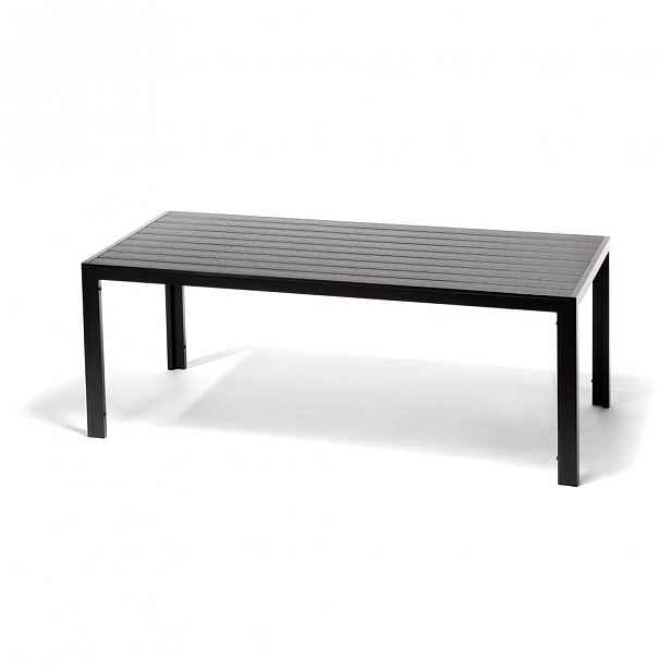 Šedý zahradní stůl s keramickou deskou Le Bonom Víking, 90 x 205 cm