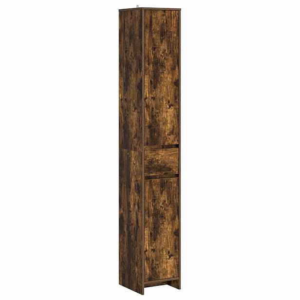 vidaXL Koupelnová skříň Kouřový dub 30 x 33 x 190 cm Kompozitní dřevo