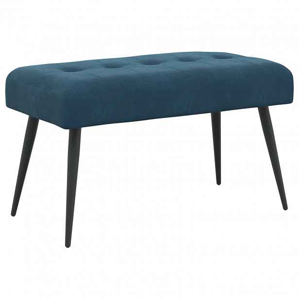 vidaXL Lavice s knoflíkovým prošíváním Modrá 80 x 40 x 46 cm Samet