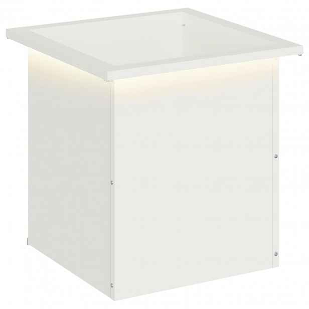 vidaXL Zahradní truhlík s LED osvětlením Bílá 40 x 40 x 40 cm Ocel