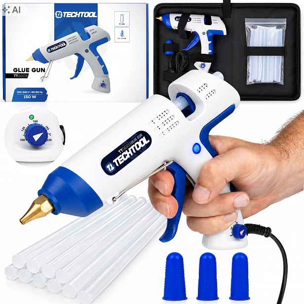 Pistole Na Horké Lepidlo 150 W 220 °C Lepidlo 11 MM Pouzdro S Regulací Teploty