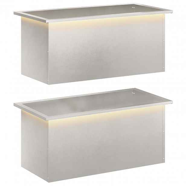 vidaXL Zahradní truhlík s LED osvětlením 2 ks Stříbrná 40 x 80 x 40 cm