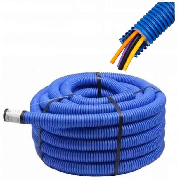 Elektroinstalační Trubka Trubka Vroubkovaná dvouvrstvá do země 40 mm typu Arot Modrá 25 m