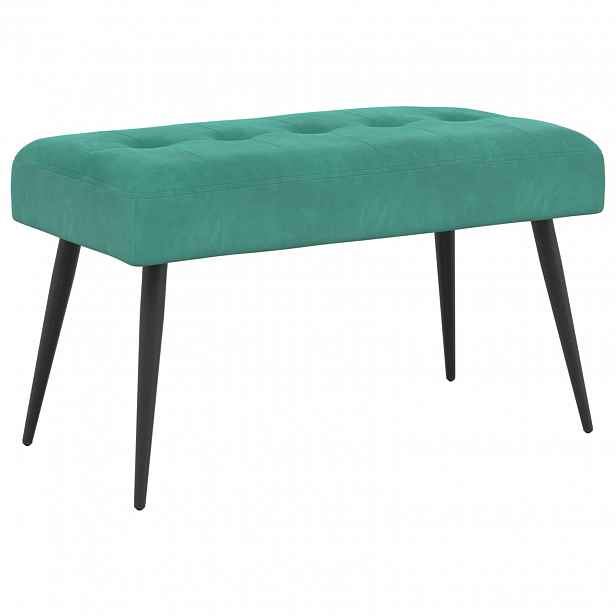 vidaXL Lavice s knoflíkovým prošíváním Tyrkysová 80 x 40 x 46 cm Samet