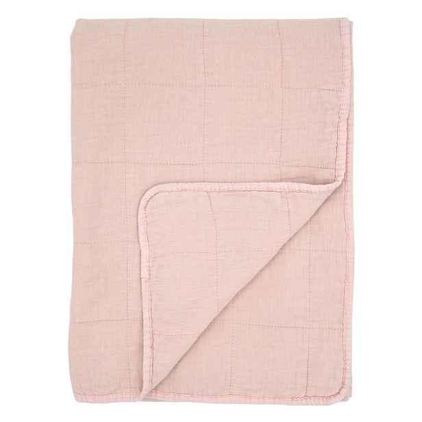 Růžový přehoz s opraným vzhledem Aix Vintage Quilt - 130*180 cm Chic Antique