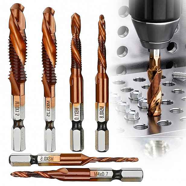 Kobaltové Závitové Vrtáky M3-10 M, Sada 6 Ks, Silné