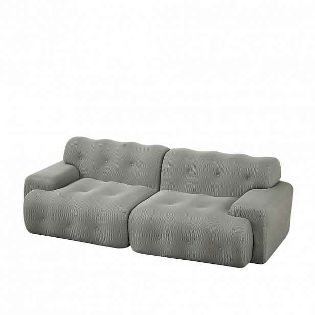 OKWISH POHOVKA 224/104/66 cm šedá z látky se širokými područkami a bez montáže