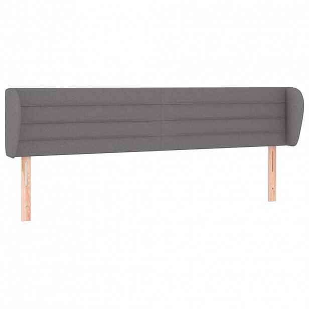 vidaXL Čelo postele typu ušák tmavě šedé 163x23x78/88 cm textil