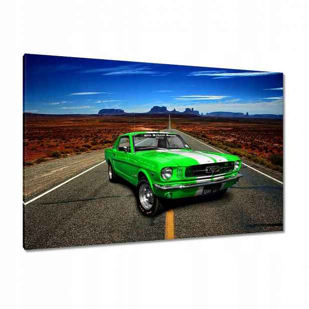 Obrazy 120x80 Zelený Mustang na poušti