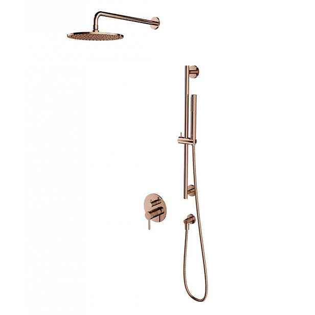 OMNIRES Y - Sprchový set s baterií pod omítku, s tělesem, průměr 25 cm, měď SYSY47CP