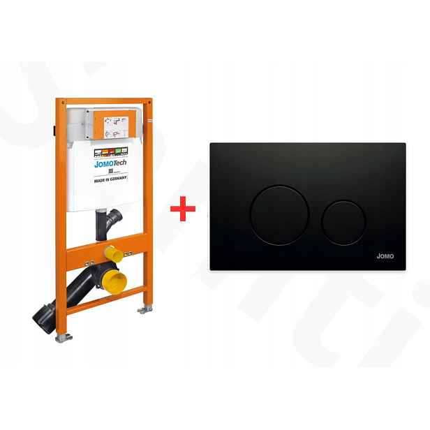 Podomítkový Wc set Werit Jomo tlačítko v černé matné barvě