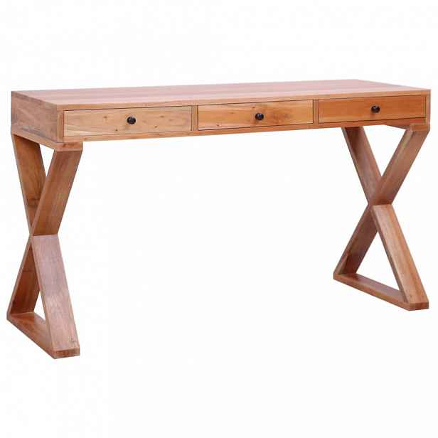 Psací stůl masivní mahagonové dřevo Přírodní